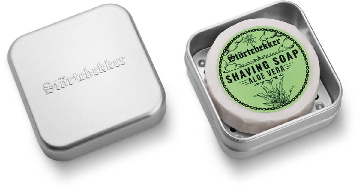 Störtebekker® Scheerzeep & Zeepdoos Set - Shaving Soap Set Heren voor een Zachte Natte Scheerbeurt - Romige, Rijke Schuim - Aluminium Zeepdoos met Afdruiprooster - Handgemaakt in Nederland - 9 Geuren