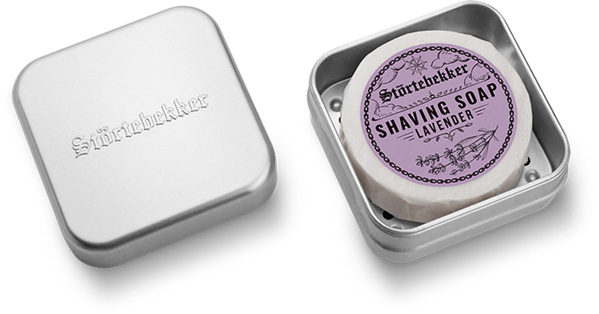 Störtebekker® Scheerzeep & Zeepdoos Set - Shaving Soap Set Heren voor een Zachte Natte Scheerbeurt - Romige, Rijke Schuim - Aluminium Zeepdoos met Afdruiprooster - Handgemaakt in Nederland - 9 Geuren