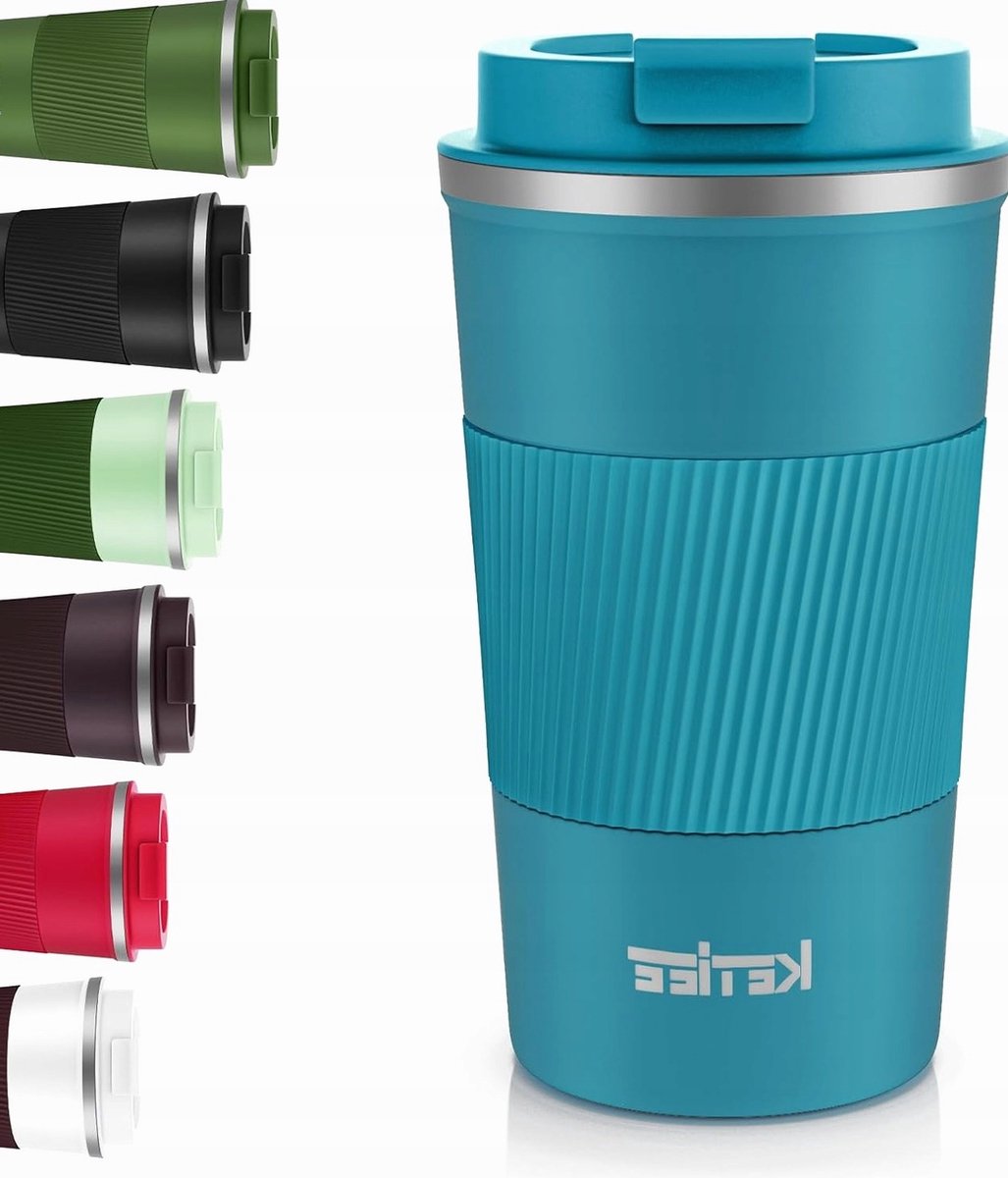 Blauwe Thermosbeker 510ml RVS - Lekvrij en Ideaal voor Onderweg