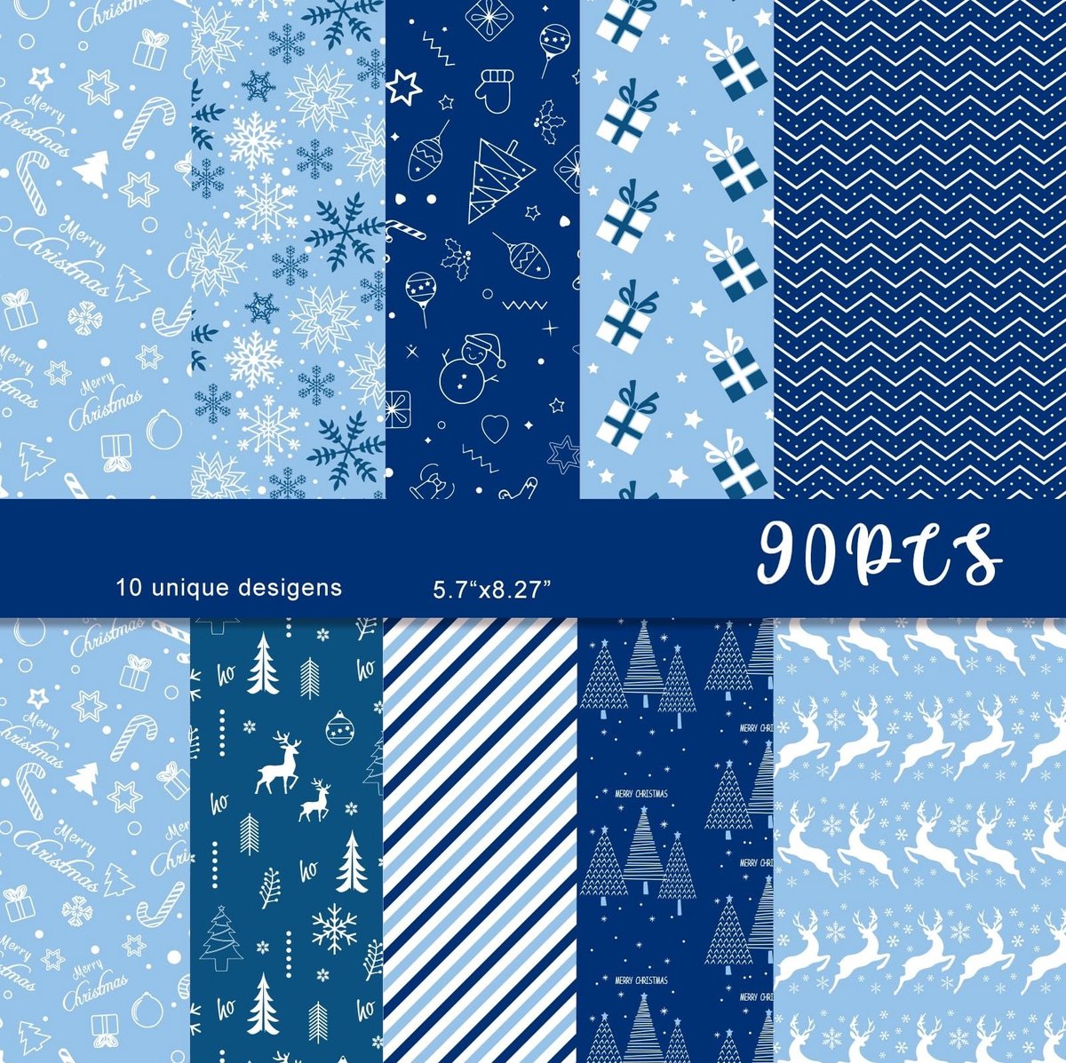 Solidchoice - Set van 90 Decoratief A5 Papier voor Kerstkaarten