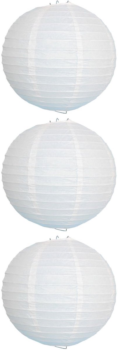 Solidchoice - 3 Stuks Witte Ronde Lampenkappen van Stoffen Materiaal