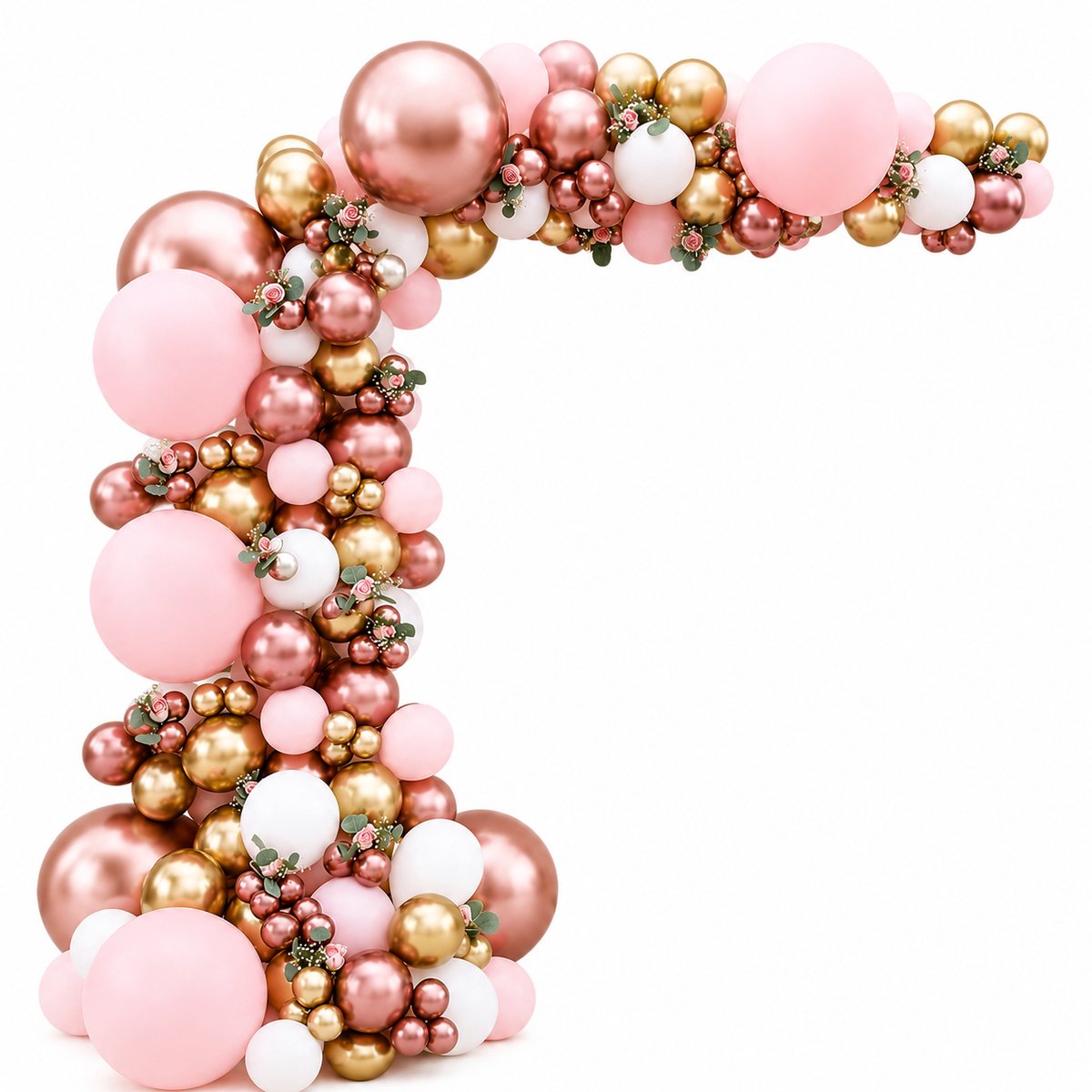 Fienosa Ballonboog Roze Goud – 146-delige Ballonnenset – Roze Gouden Feestdecoratie – Verjaardag, Bruiloft & Babyshower