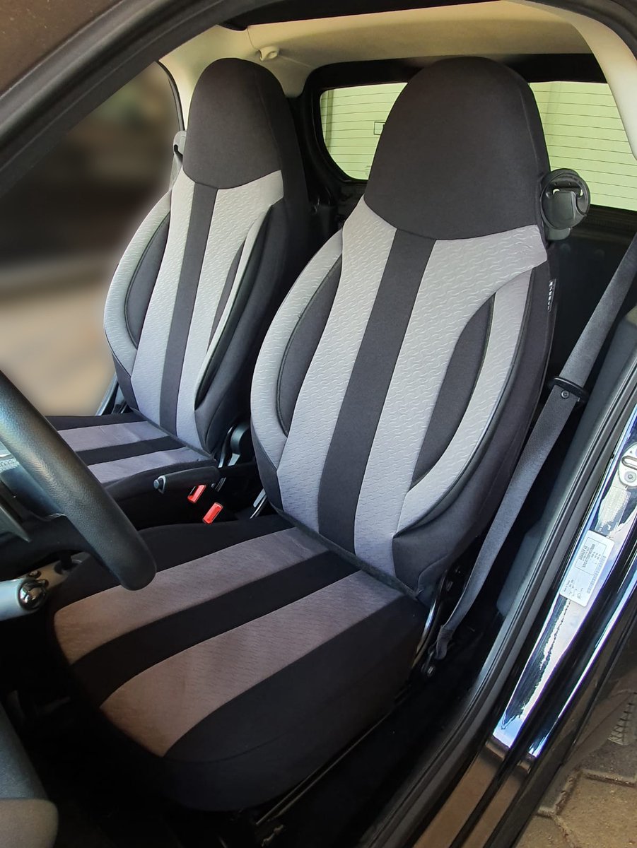 Autostoelhoezen voor Smart fortwo BJ 1998-07 – Stoelhoezen voor bestuurder en passagier in Zwart/Grijs