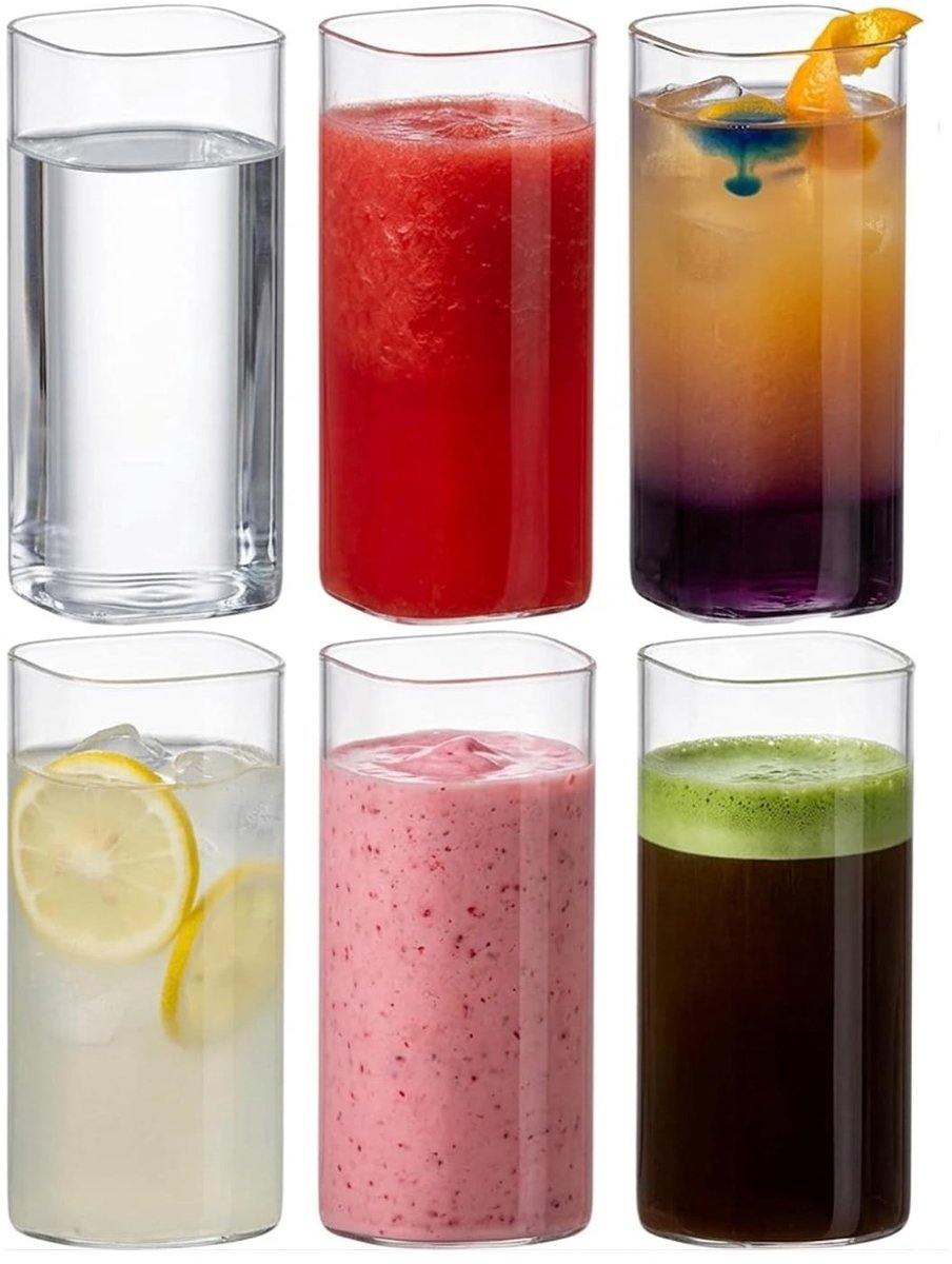 Solidchoice - Set van 6 Duidelijke Drinkglazen van Borosilicaatglas