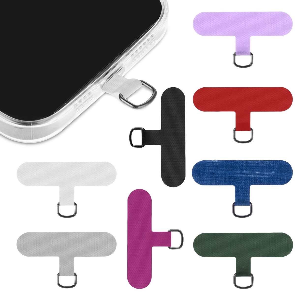 Solidchoice - 8 Stuks Telefoon Sleutelkoord Patch - Universele Mobiele Telefoon Bevestiging