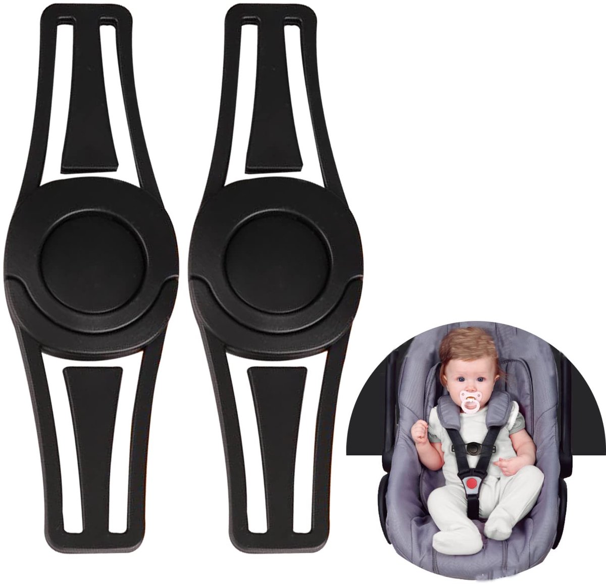 Solidchoice - 2 Stuks Gespbescherming Kinderzitje - Veiligheidsclip voor Autostoelen