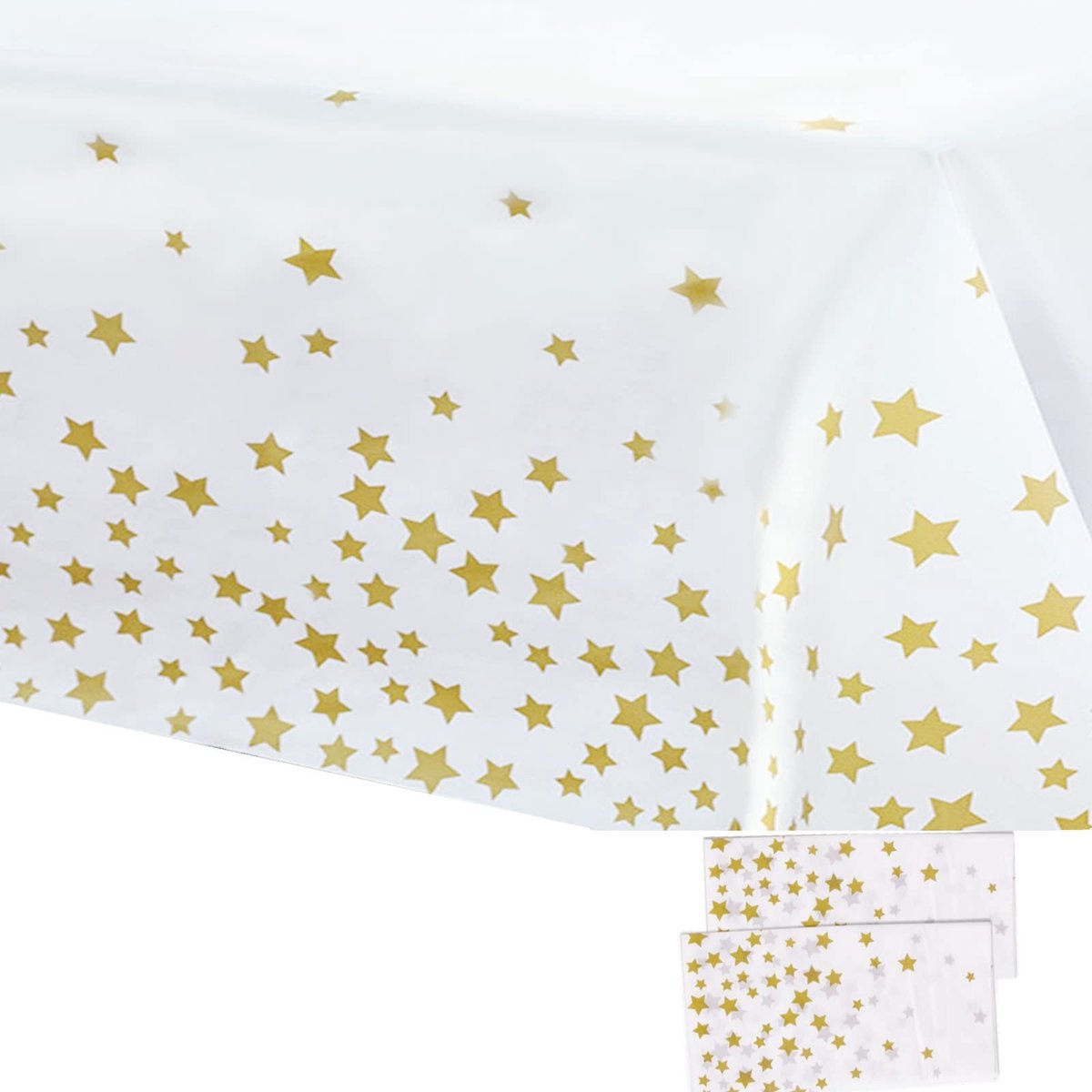 Solidchoice - Set van 2 Wegwerp Tafelkleedjes met Sterrenpatroon