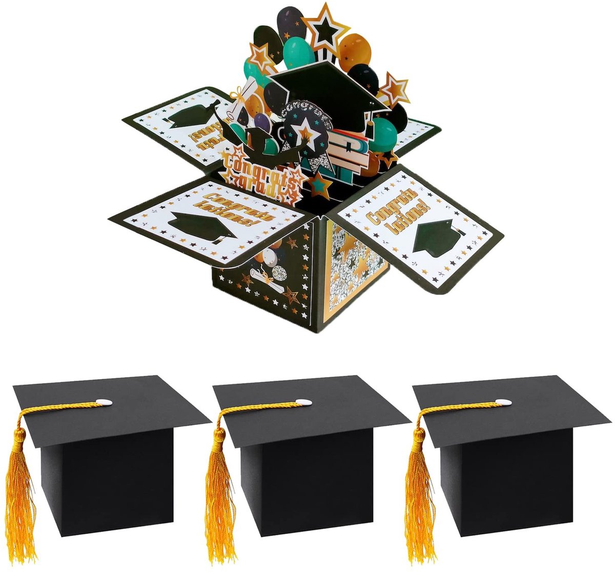 Solidchoice - 3D Wenskaart voor Afstuderen met Cadeauboxen