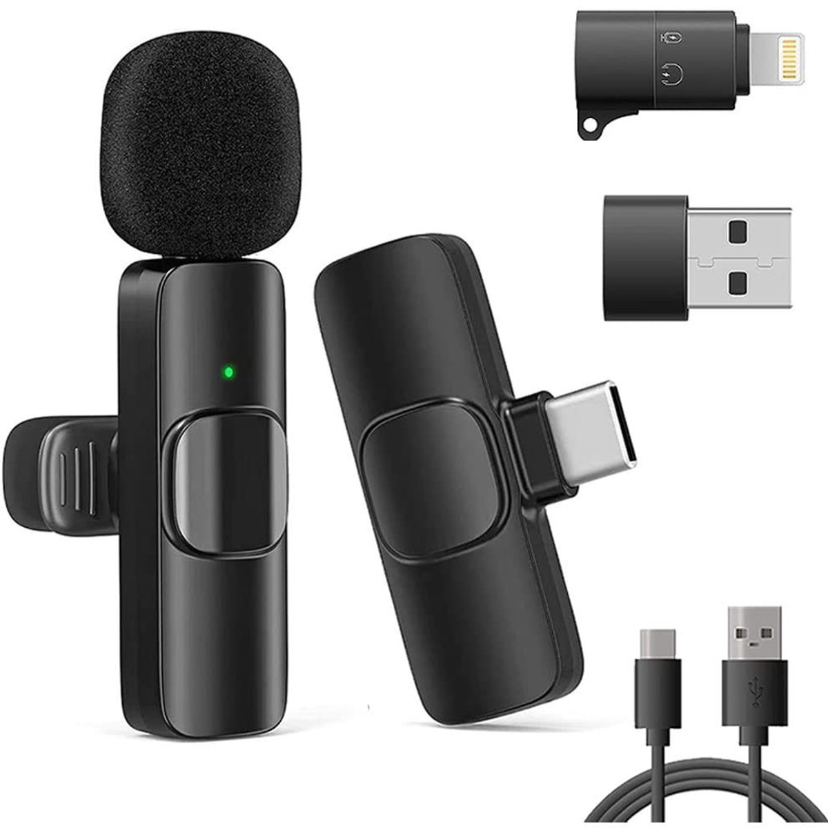 Solidchoice - Draadloze Miniatuurmicrofoon voor Smartphone en Laptop - Plug & Play Lavalier Microfoon