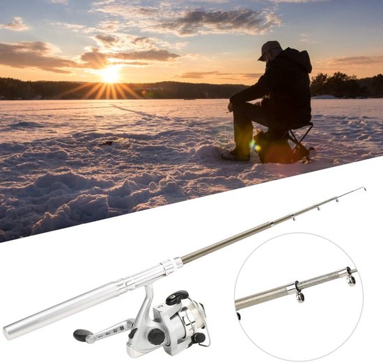 SnelShoppen - Mini Telescopische Hengel Pen Hengel Set met Spin Reel voor Zoutwater en Zoetwater - Lichtgewicht Fiberglas, Corrosiebestendig, Ideaal v van Snelshoppen — afbeelding 2