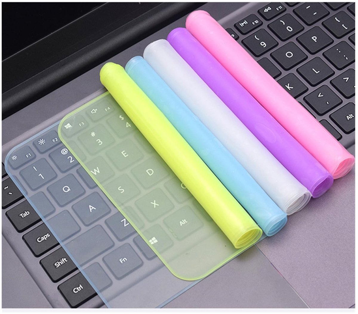 Solidchoice - Set van 5 Waterdichte Silicone Toetsenbord Beschermers