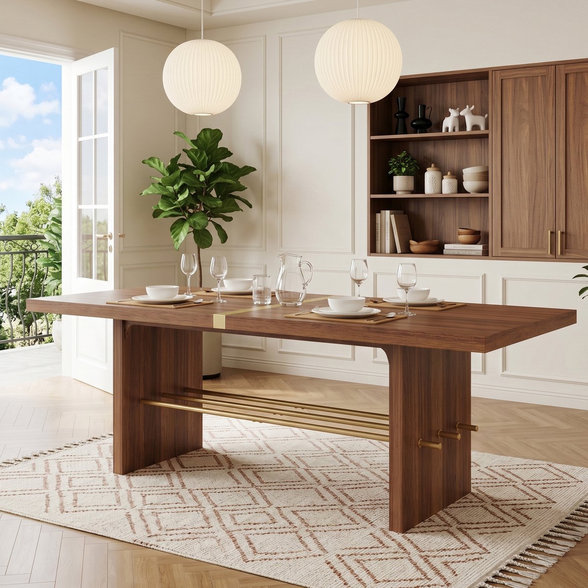 VVBV Eettafel 180x75x75 cm - Walnoot, MDF