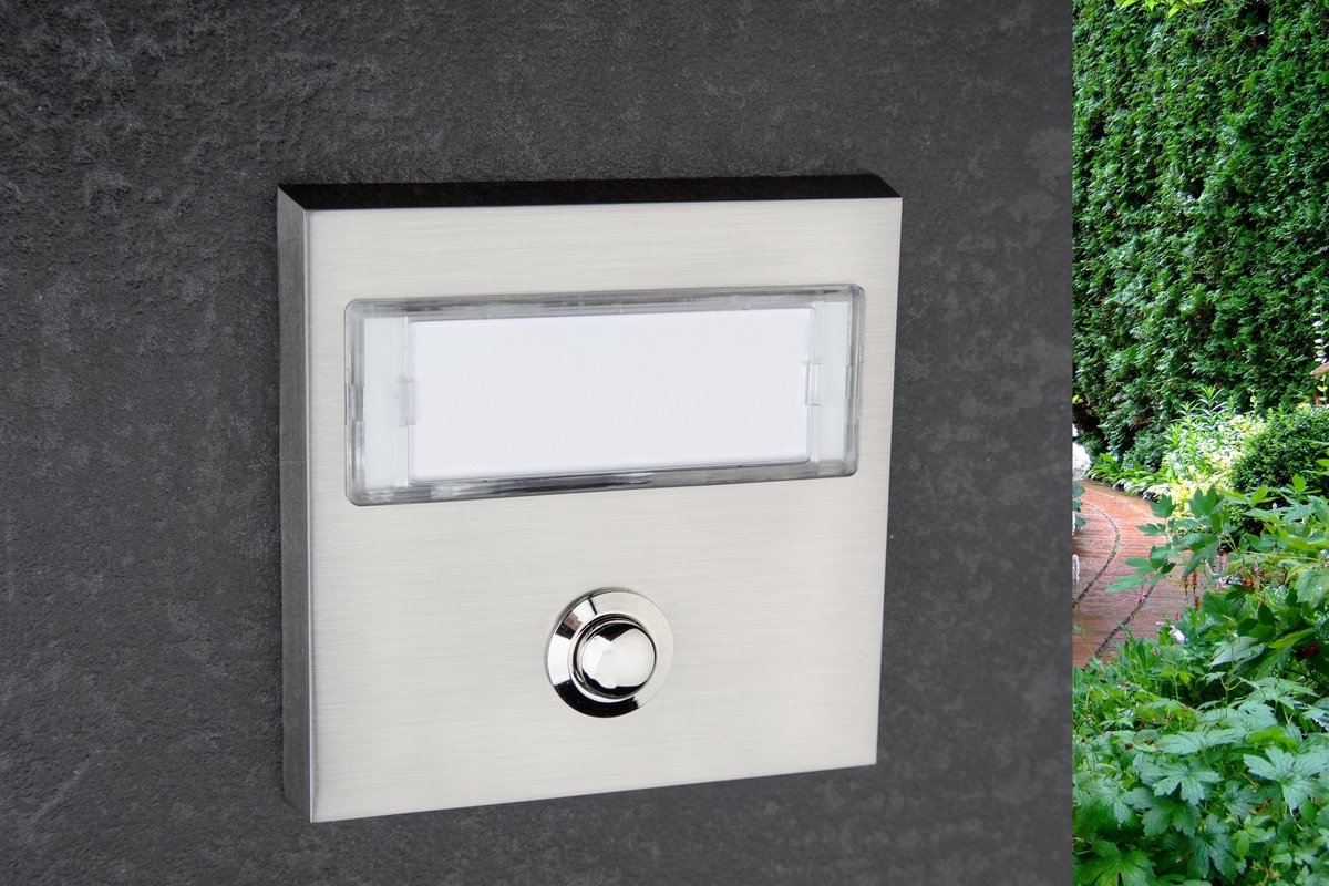 Solidchoice - Belplaat 1-voudig Opbouw met Roestvrijstalen Naamplaatje