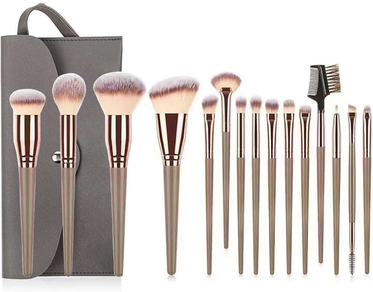 YPYMOD 15 stuks make-up borstels sets, professionele make-up borstels premium synthetische foundation borstel kit voor - ShopVlot