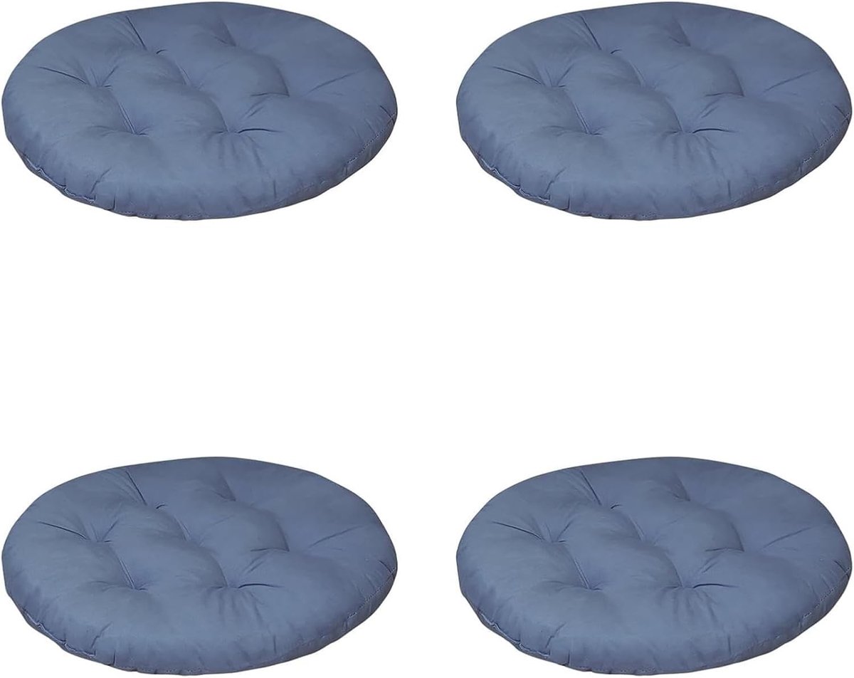 Chair Cushions Washable Round Chair Cushions for Indoor and Outdoor Use Thick Cushion Floor Cushion 40 x 40 cm Blue - ShopVlot