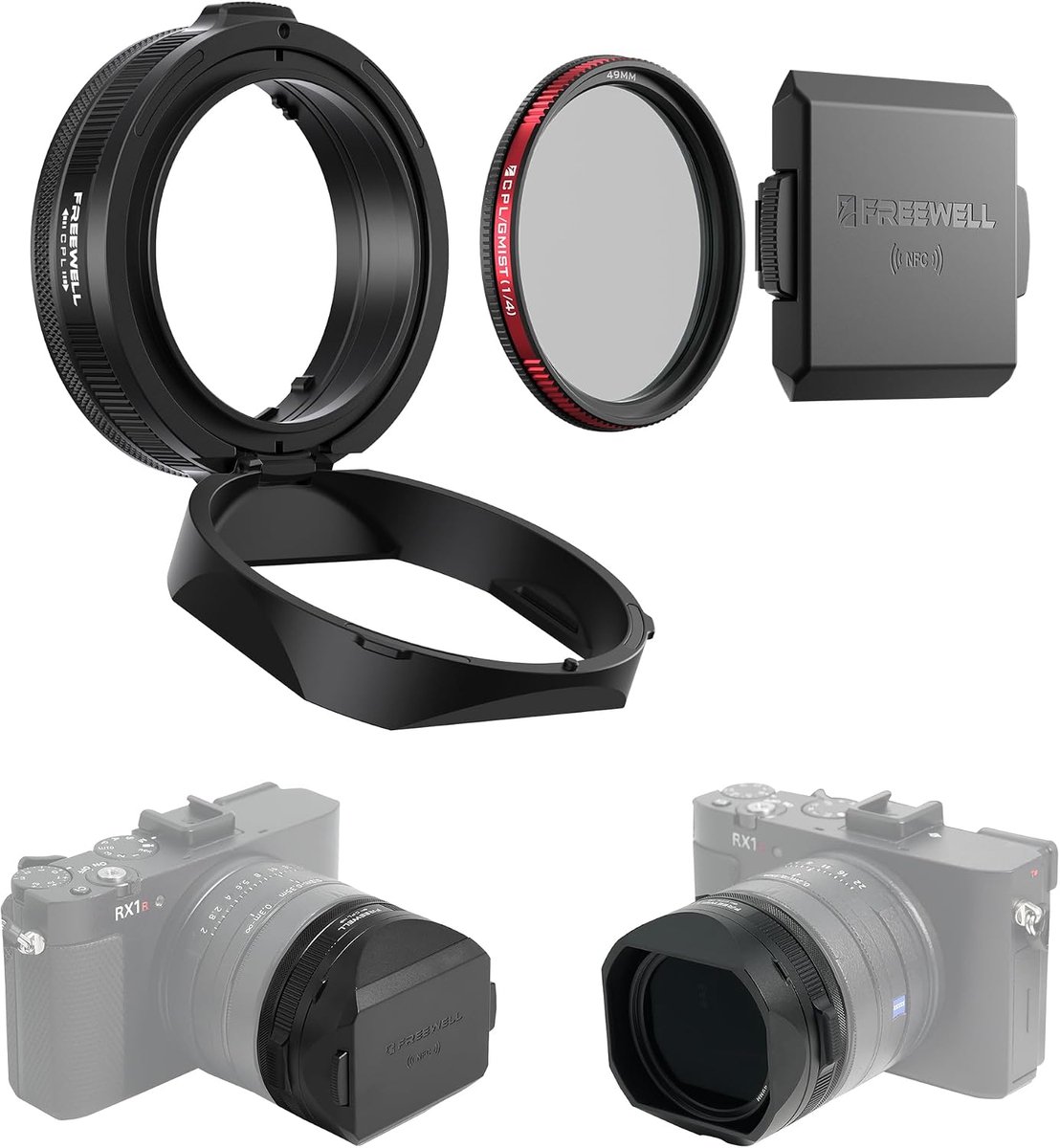 Freewell The Real Lens Hood - CPL/Mist Filter, Flipable, Touchless Control for RX1R III (Black) - ShopVlot