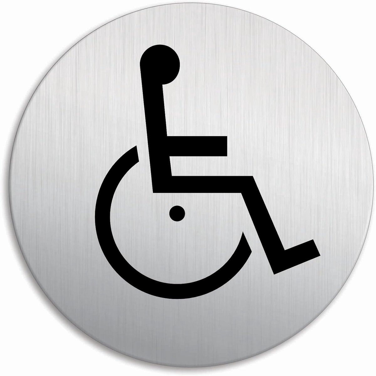 Sign - Access Disabled Ø 100 mm Door Plate Stainless Steel Look self-adhesive No.53232-K - ShopVlot