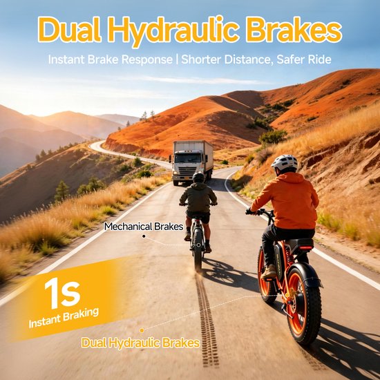 Elektrische Fiets - Elektrische fietsen - Motor 250W - 20 Inch City Commuter EBike - max belasting 150kg - kleurendisplay - 25 km/h - 7 Versnellingen - 3 rijmodi - Verwijderbare accu met slot - Oranje — afbeelding 4