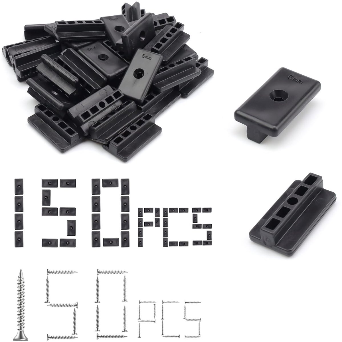 Solidchoice - Set van 150 WPC Clips voor Onzichtbare Bevestiging van Vloeren