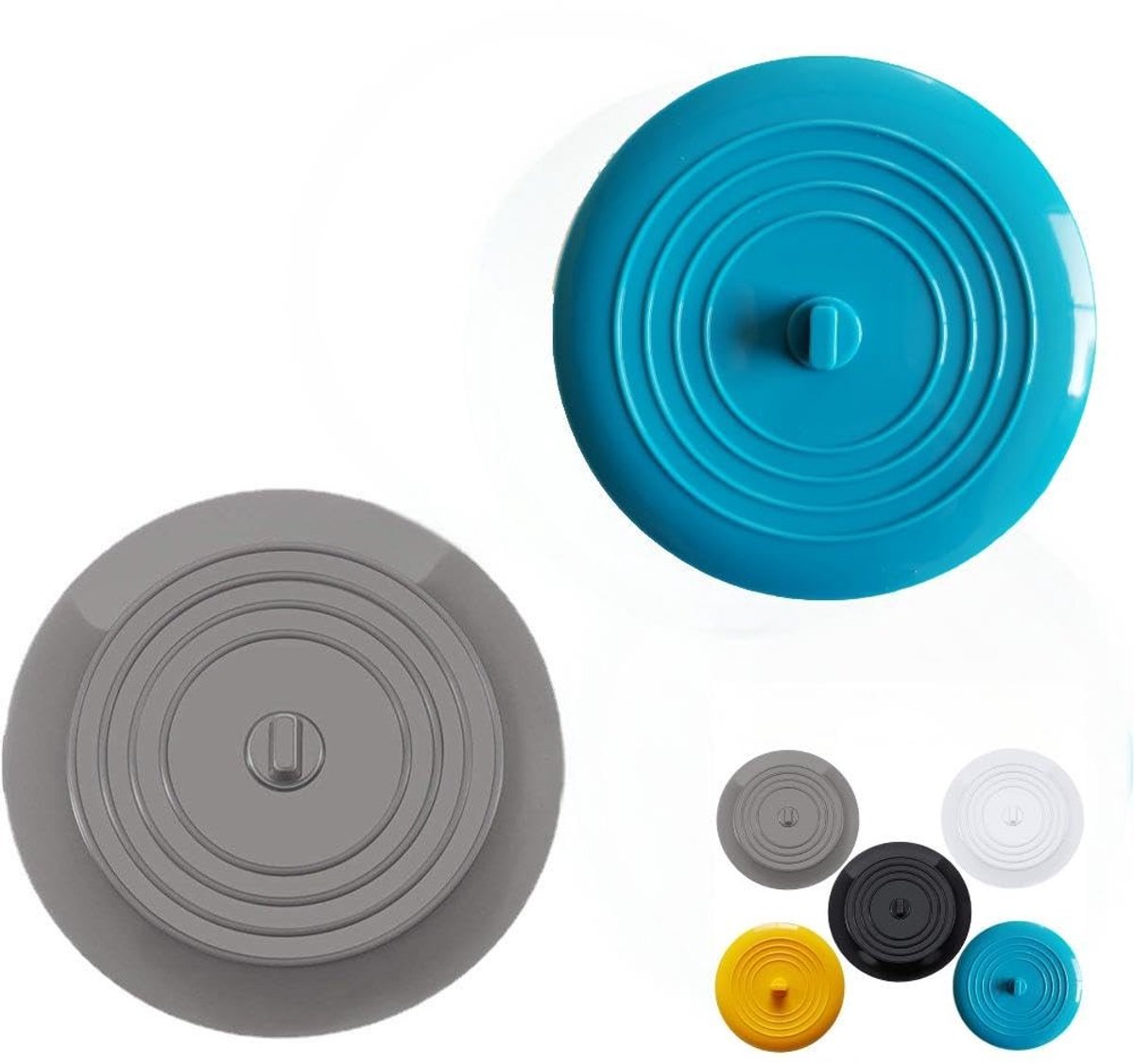 Solidchoice - Set van 2 Silicone Afvoerstoppers voor Keuken en Badkamer