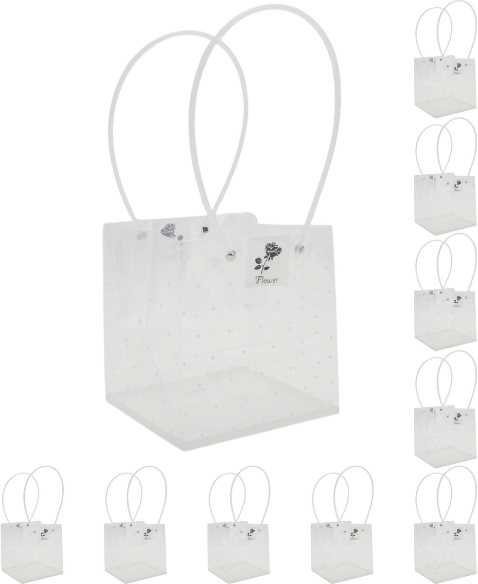 Solidchoice - 10 Stuks Bloemenzakken met Handvat voor Cadeauverpakking