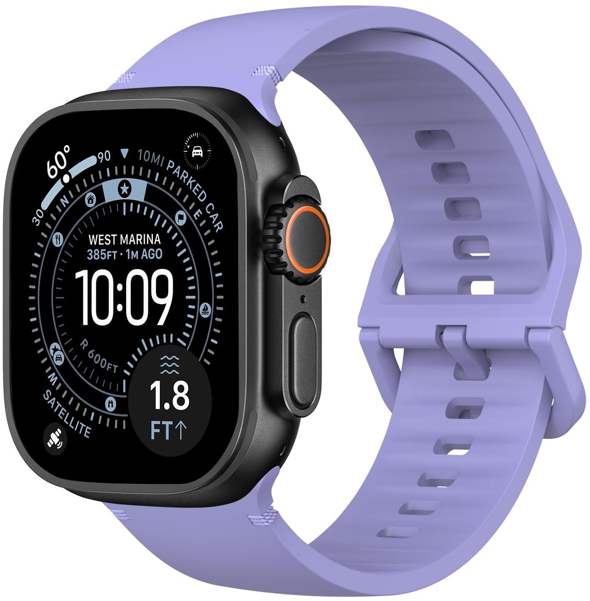 Solidchoice - Ademende Siliconen Sportarmband voor Apple Watch in Paars