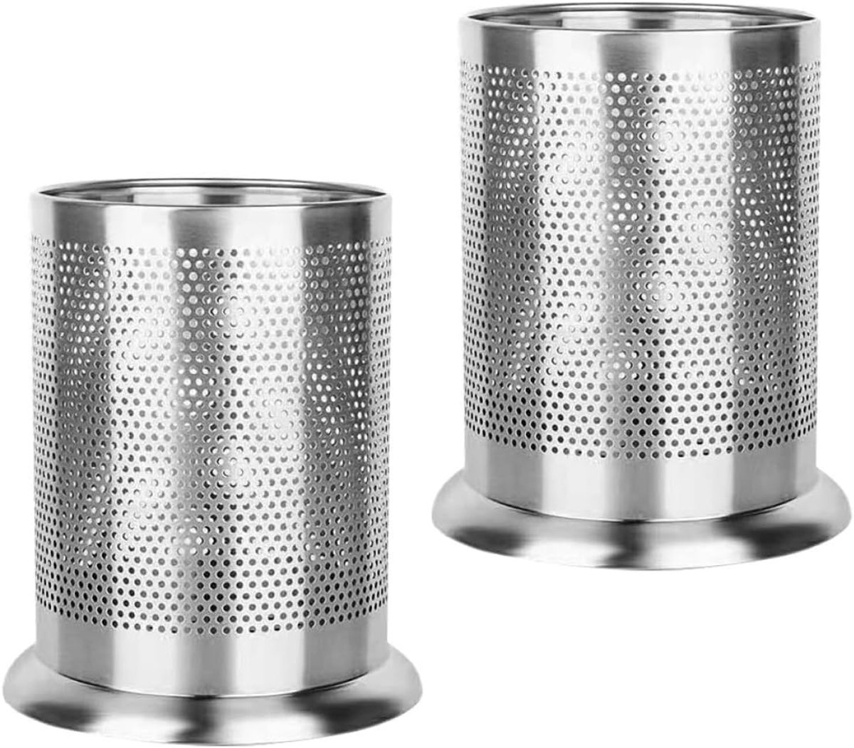 Afdruiprek - Afwasrek - Bestekbak - 2 stuks - afdruiprek flessen - eetstokjes houder - afdruprek - bestekzakjes - Droogrek voor Afwas - Zilver - 12.5*12.5*16.7cm