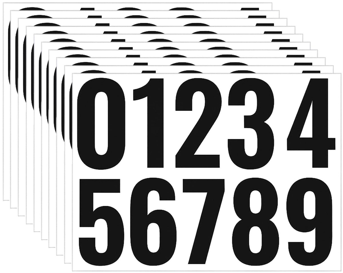 Solidchoice - Zelfklevende Huisnummer Stickers, 4 Inch, 10 Stuks