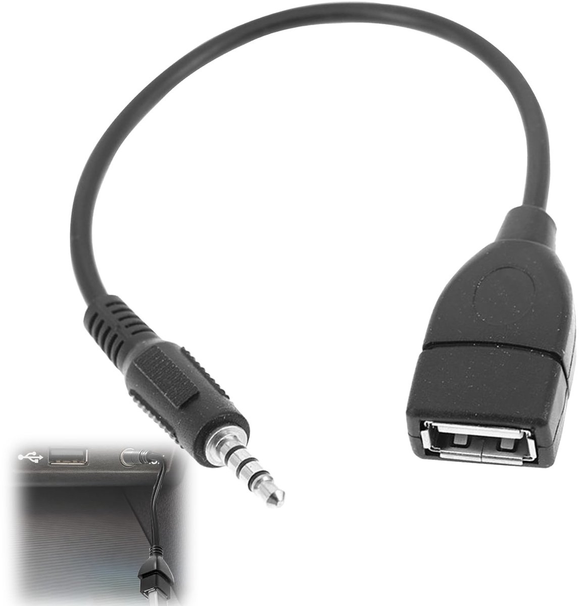 Solidchoice - Jack naar USB Adapter van 20 cm voor Autoradio's