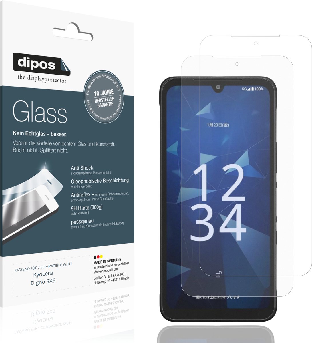 dipos – 2x Matte Pantserfolie geschikt voor Kyocera Digno SX5 | 9H Screenprotector