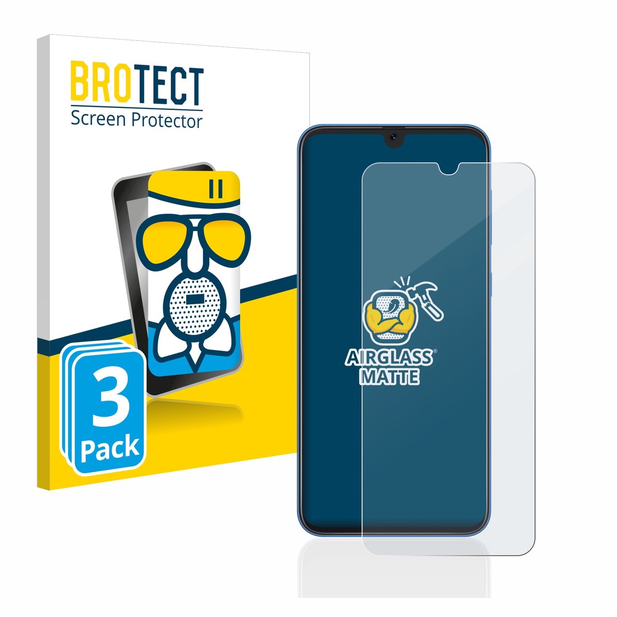BROTECT - Screenprotector voor Samsung Galaxy A20 / A30 / M30 / A50 / A50s - Folie Beschermfolie Beschermglas matte 3 Stuks