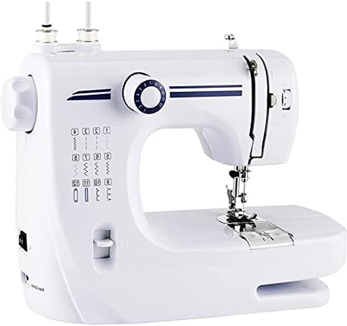 Elektrische Naaimachine - Mini Naaimachine Overlocker - Knutselen en Borduren - 12 Ingebouwde Steken - 324 cm - Wit