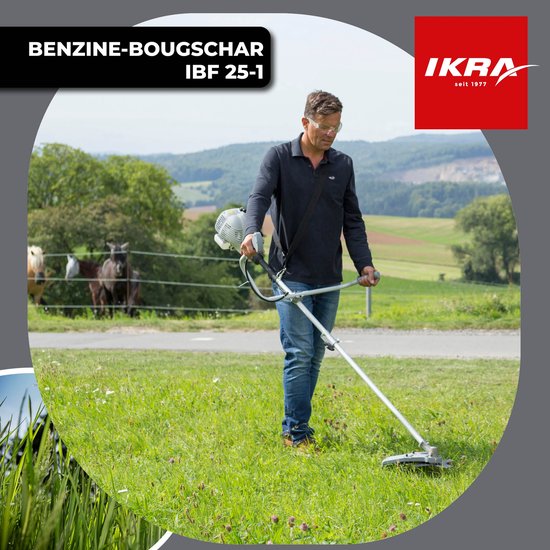 IKRA benzine-bosmaaier IBF 25-1, incl. draadspoel, 4-tands mes en schouderriem — afbeelding 3