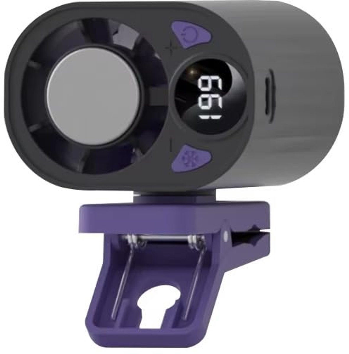 LISM-Autoventilator met clip, oplaadbaar via USB, mini-koelventilator, 199 ventilatorsnelheden, stille draagbare autoventilator, 360° draaibaar - zwart
