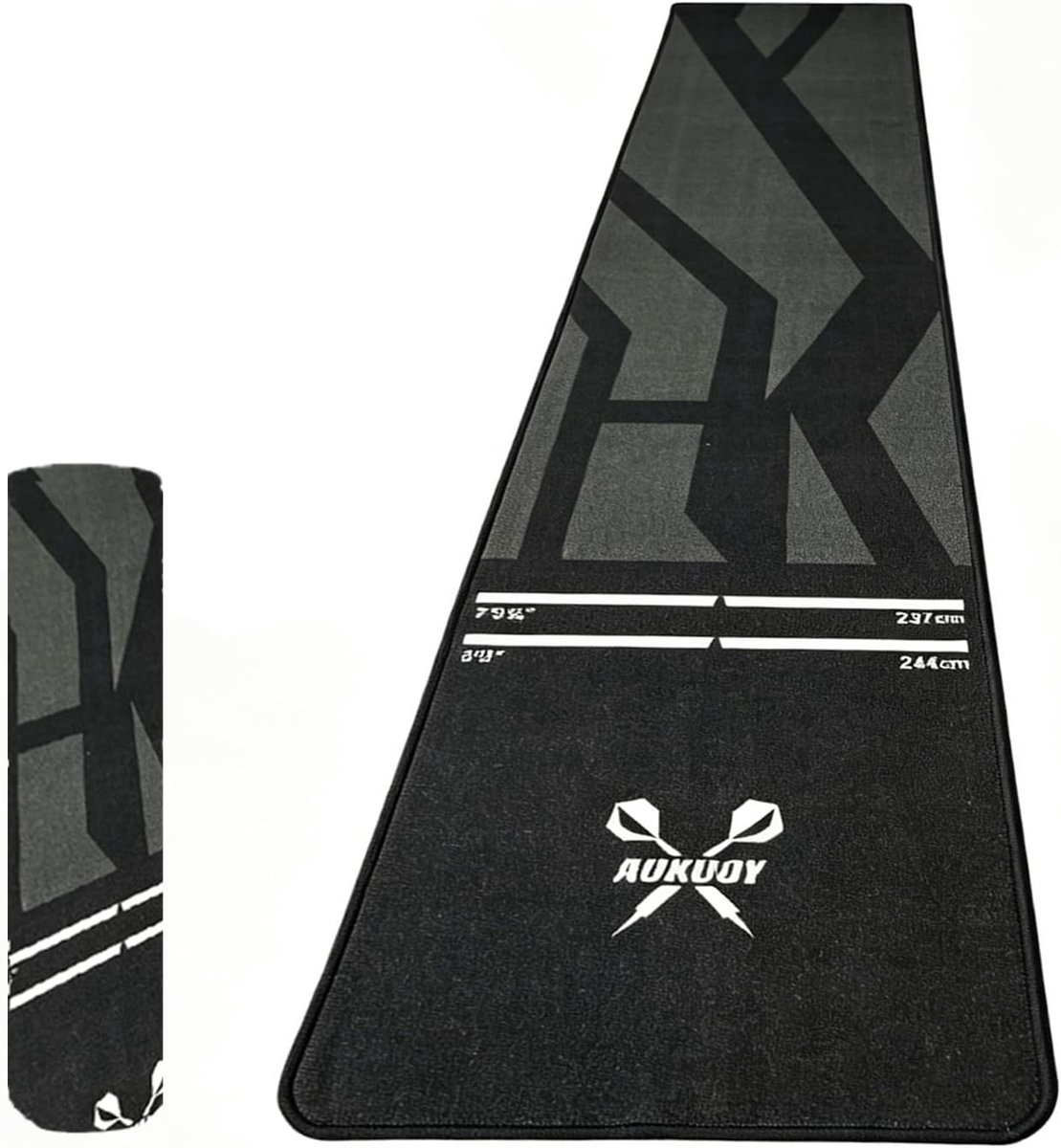 Dartmat - Zwart - 300 x 60 cm - Hoogwaardig Antislip Tapijt - Voor Thuis of de Club