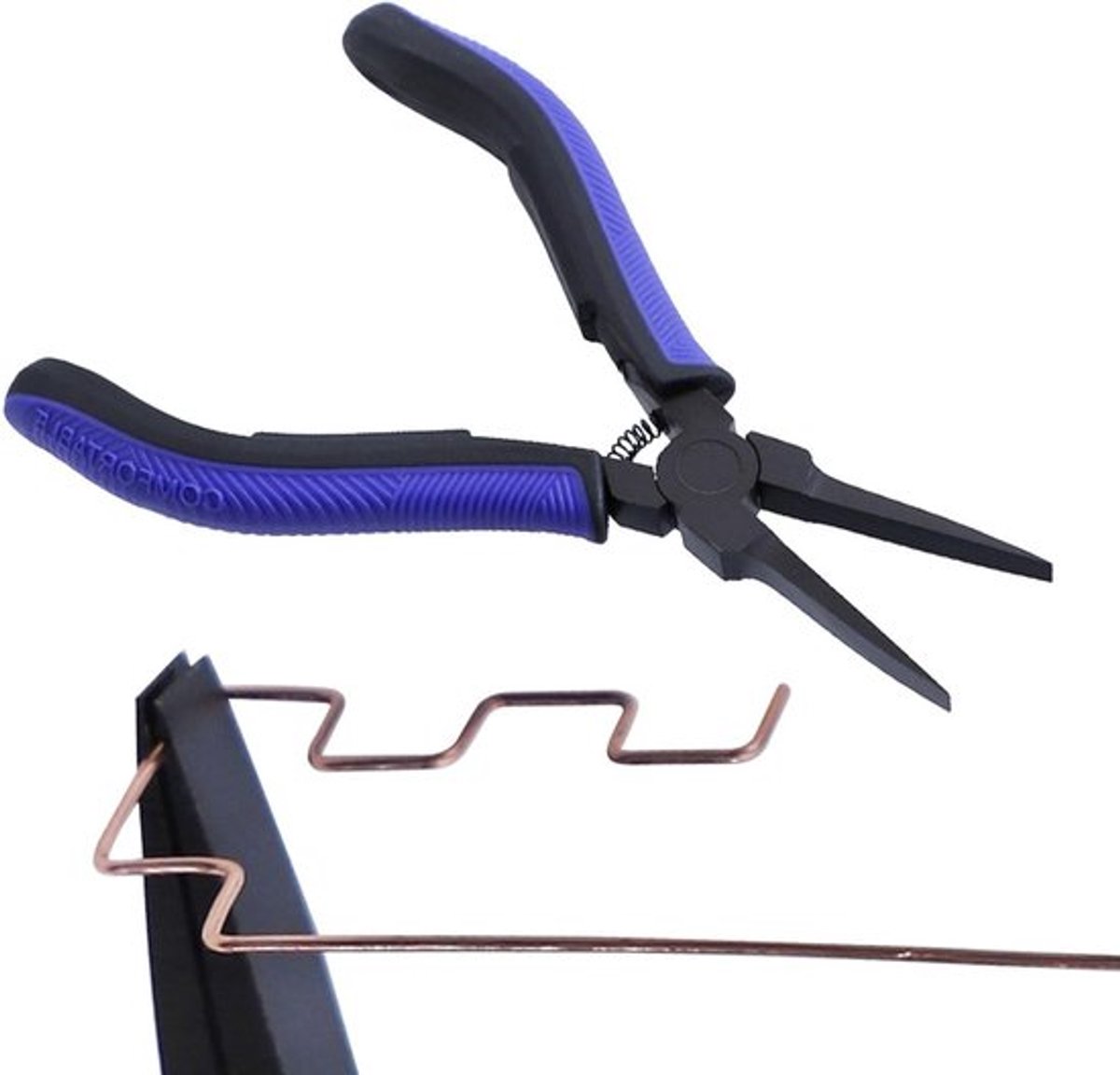 Langneus Tang voor Juwelen en Elektronica, Carbon Staal Klemmen met TPR Handvat voor DIY Projecten en Creatief Werk