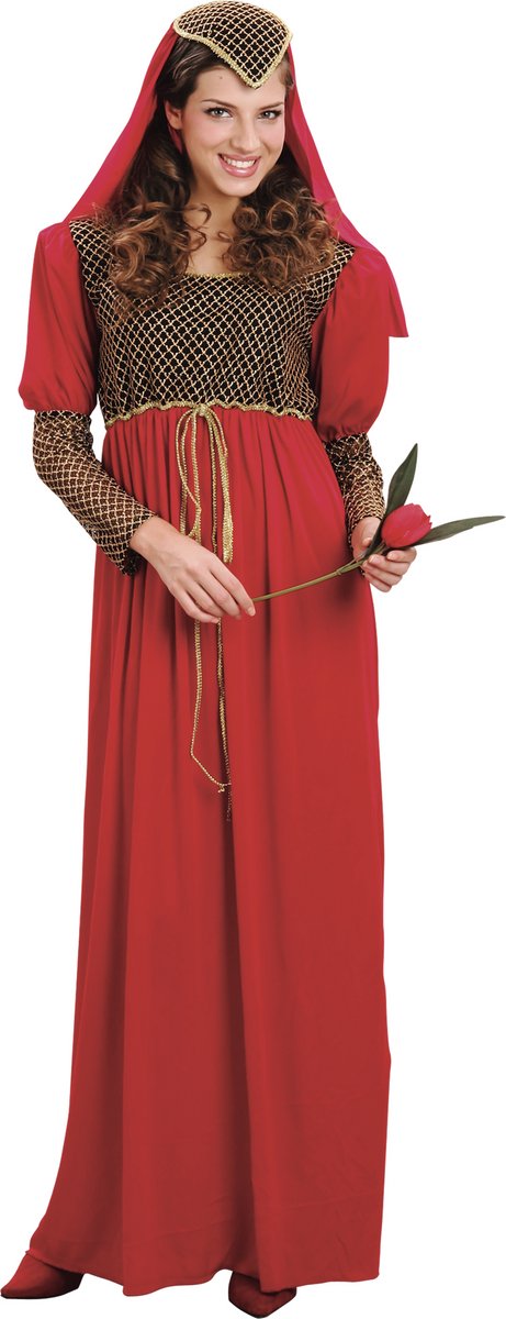 Joya Party® Juliet Verkleedjurk Dames | Romeo & Juliet Kostuum | Middeleeuwse Jonkvrouw Jurk | Middeleeuws Verkleedpak | Inclusief Hoofddeksel | Carnaval | Halloween | Maat M/L
