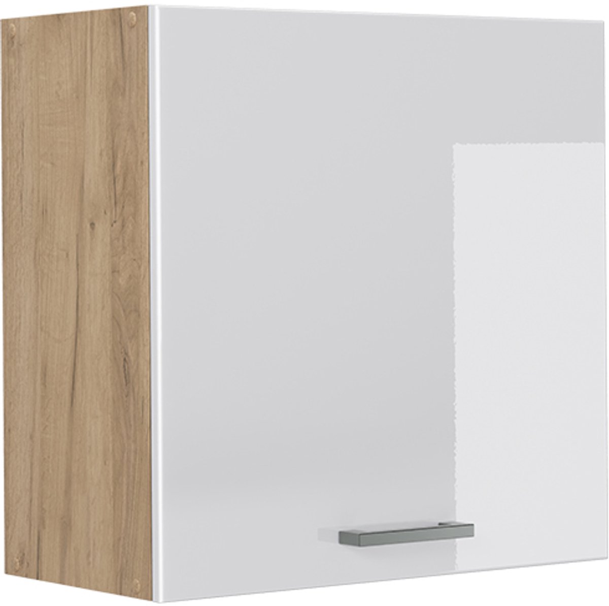 Vicco Hangkast R-Line, Wit Hoogglans/Goudkleurig Eiken, 60 cm met 1 deur