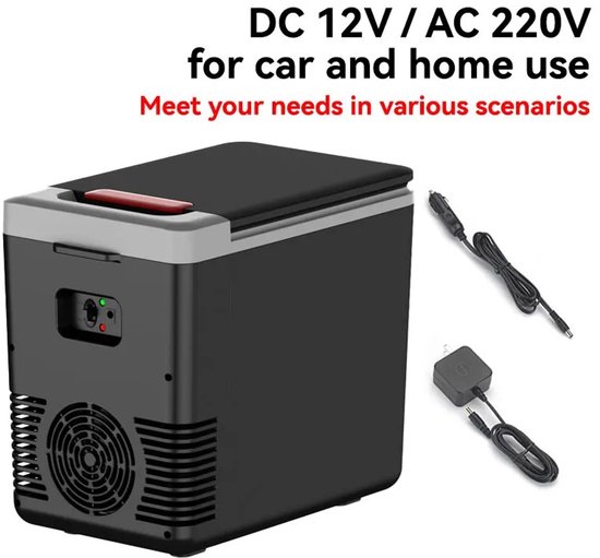 Reky Koelkast - Elektrische koelbox - Koelbox - Koelkast tafelmodel - Auto koelkast - Vriezer - Compressor - Zwart - 12V auto - 10L van Reky — afbeelding 5