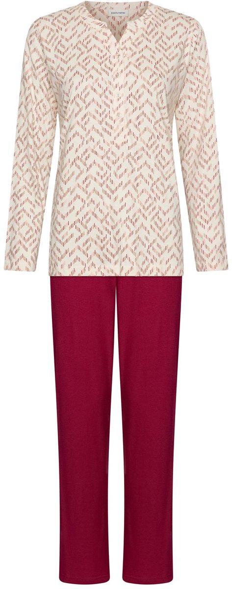 Biologisch katoenen dames pyjama donkerrood Pastunette Rood vrouw 36
