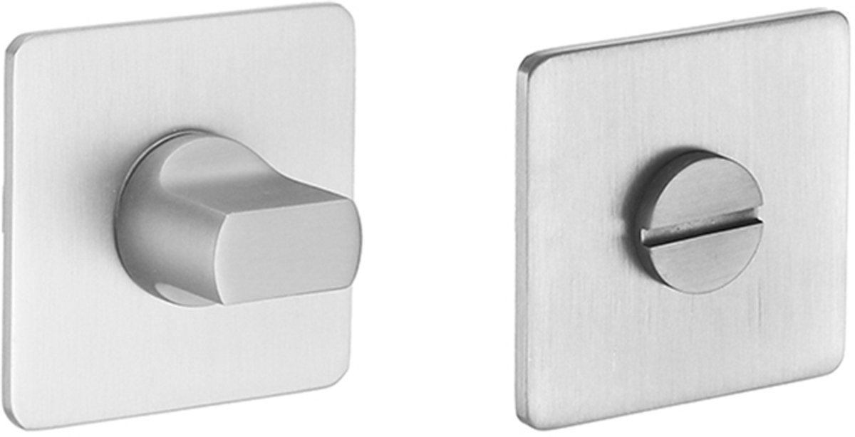Rozet met toilet / badkamersluiting vierkant 55x3 mm ultra dunne rozet van 3mm geborsteld RVS