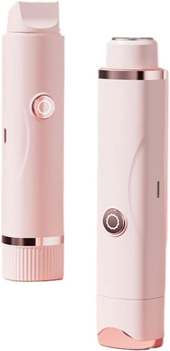 Epilator - Scheerapparaat - Elektrisch Haarverwijderingsapparaat - Bikinitrimmer voor Vrouwen - Elektrische Bikinitrimmer met Dubbele Kop - Veilige en Zachte Scheerapparaat - Waterbestendig en Draagbaar - voor Lichaam en Intieme Zone - Roze