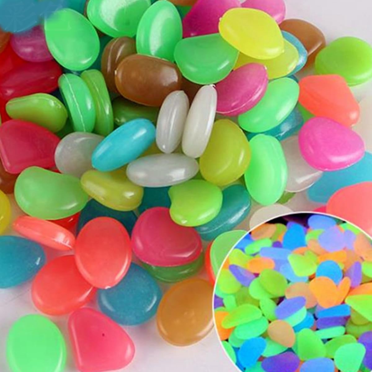 Solidchoice - Set van 200 Lichtgevende Kiezelstenen voor Decoratie