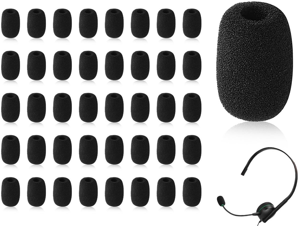 Solidchoice - 40 Stuks Zwart Pop Bescherming voor Hoofdtelefoon en Microfoon