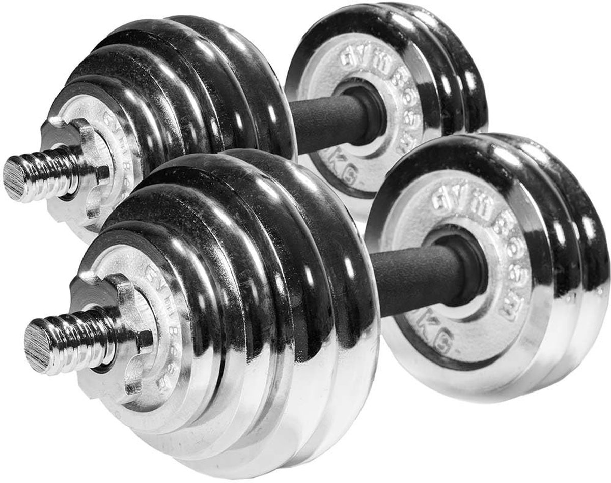 Solidchoice - Halterset 30 kg met Verbindingsstang voor Krachttraining