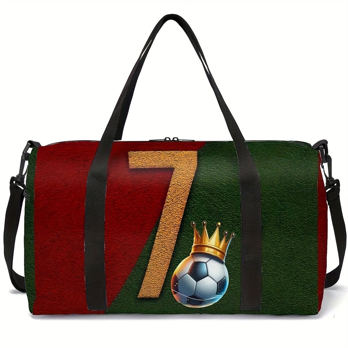 Voetbal Reistas Kind | Voetbal Sporttas Kind | Voetbal Weekendtas | Ronaldo Reistas | Handbagage Kind Vliegtuig | 25 Liter | Sporttas Jongens | Weekendtas met Voetbal | Rode Kindertas Peuter | Tas voor Logeren of Vakantie | 24x20x45 cm