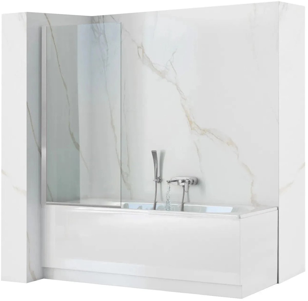 Rea - Beweegbaar Scherm Lagos 80 Chrome - 0,5 x 80 x 140 cm