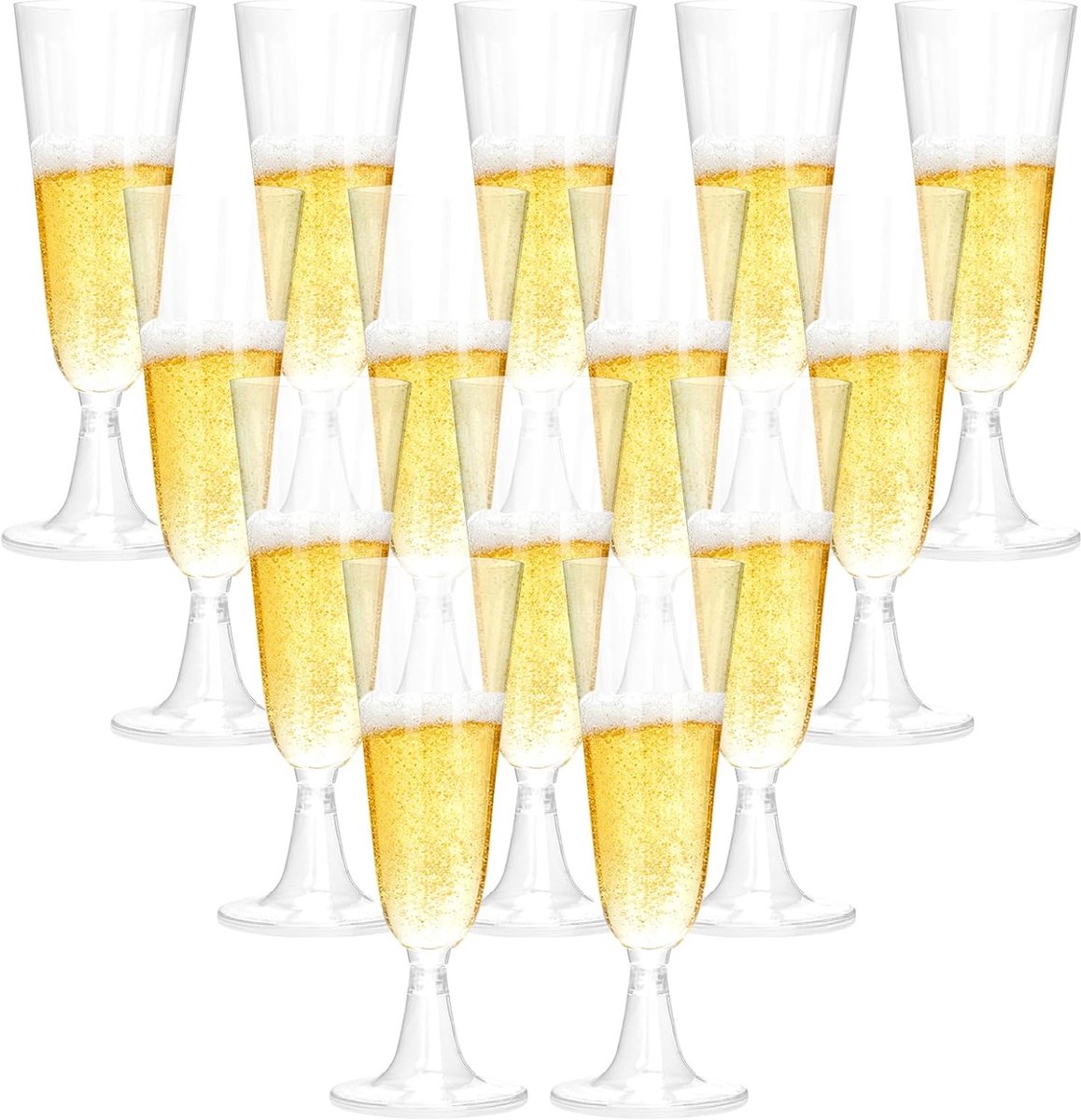 Plastic champagneglazen 160 ml - herbruikbaar transparant - onbreekbaar - perfect voor feesten - SnelShoppen