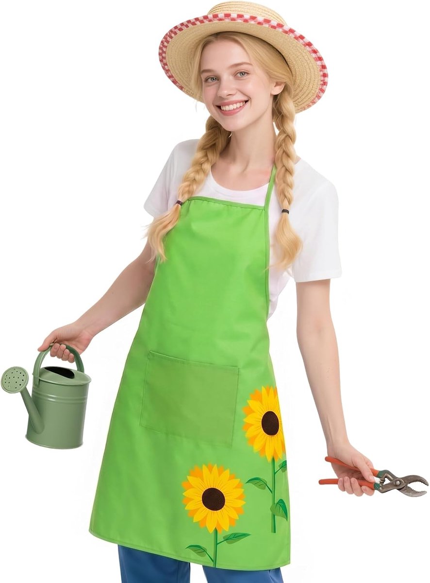 Keuken Schort voor Dames en Heren - Verstelbaar - Zonnebloem Design - Ideaal voor Koken en Bakken - SnelShoppen