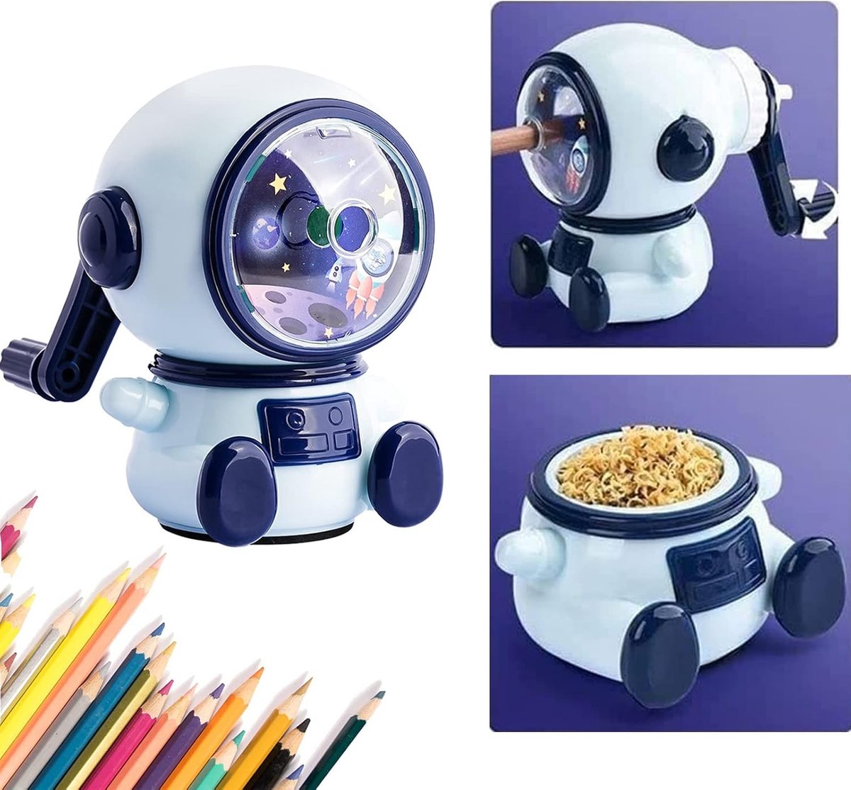 Puntenslijper manual - ABS kunststof - astronaut ontwerp - perfect voor kantoor en klaslokaal - SnelShoppen
